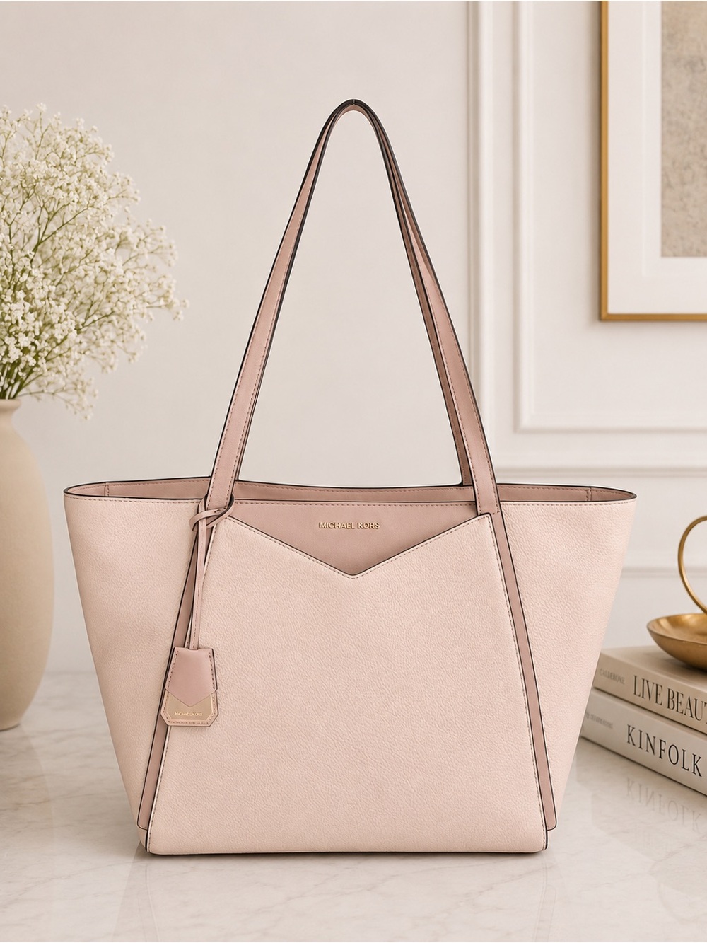 Michael Kors Pink Leather Tote Shoulder bag structured everyday bag